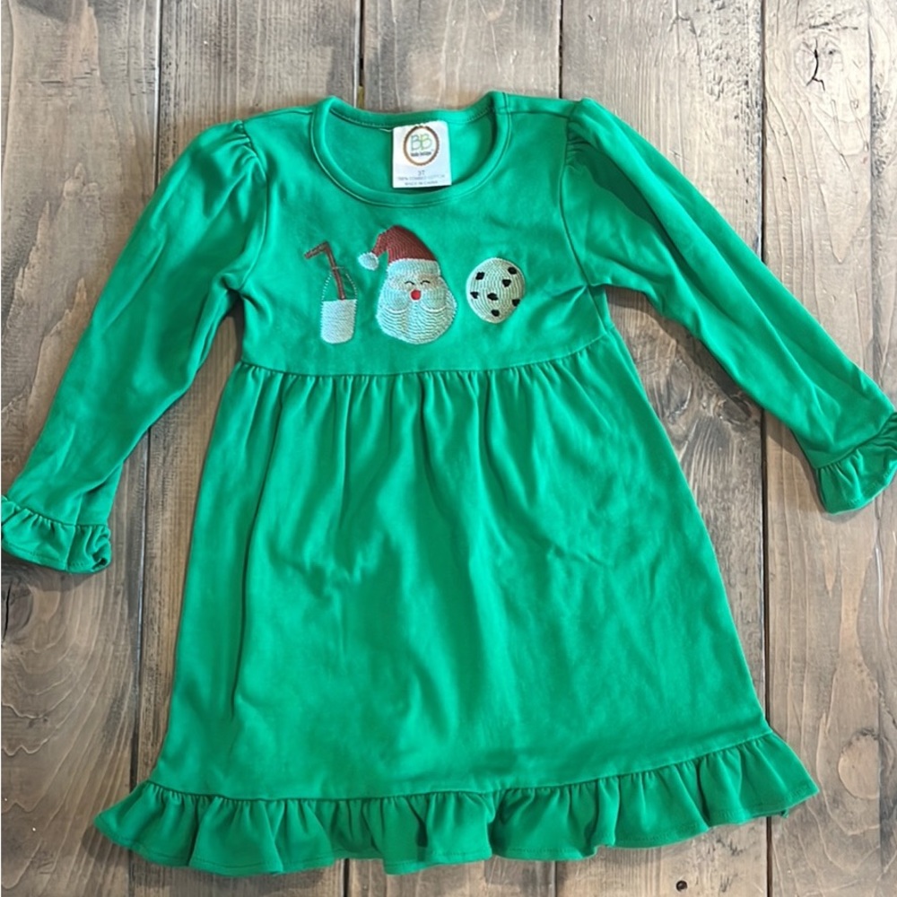 3T blanks boutique ruffle dress Christmas embroidered